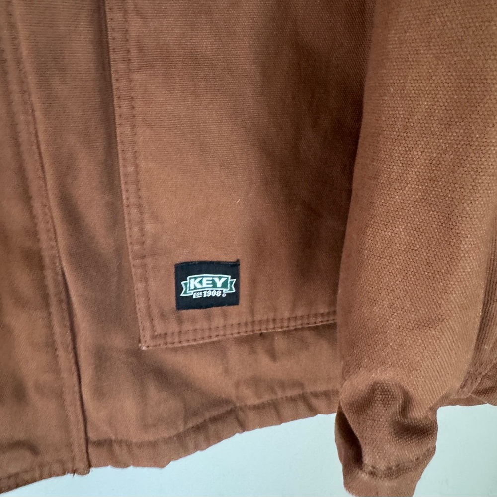 GUC Key Jackets Men's Brown Work Jacket Pockets Quilted Lining Cuffs Size 2XL - Picture 5 of 10